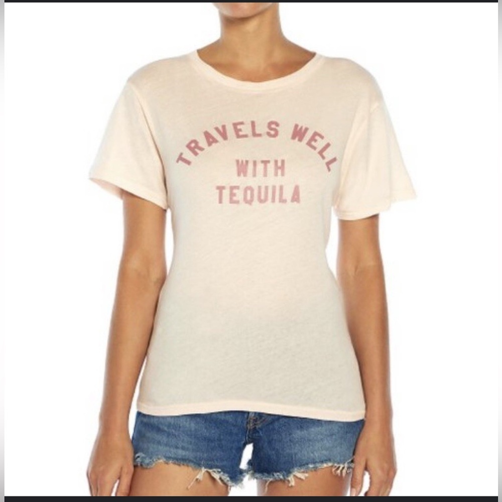 Wildfox Travels Well With Tequila T Shirt Small